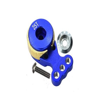 GPM Upgrades Aluminium Hi-Torque Servo Saver for 25T Spline Output Shaft for Roadtech-Servo Saver Rc Cars (Blue)