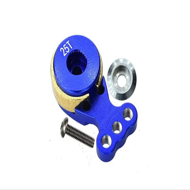 GPM Upgrades Aluminium Hi-Torque Servo Saver for 25T Spline Output Shaft for Roadtech-Servo Saver Rc Cars (Blue)
