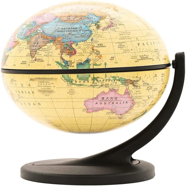 OLOTU Globe Newest World Globe Mini Retro Antique Desktop Political Globe with Single Pivot Base Desktop Globe Home Decor Globe for Decor