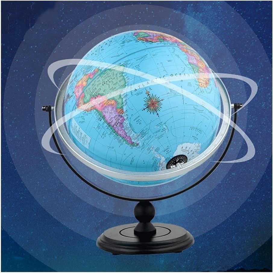 Globe 12 Inch World Globe with Black Wood Stand 720 Rotating Globe for Kids and Adults Office Supplies Decorative Globe Globe for Decor