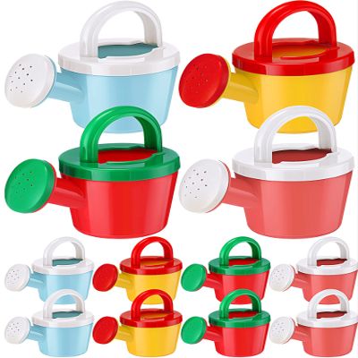 Sosation 12 Pieces Watering Can for Kids Bath Buckets Toys Play Sand Toys Plastic Small Watering Pot with Handles for Childrens Gardening Tools Beach Playing Sand(Basic Style)