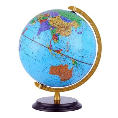 Globe Vintage World Educational Globe with Wooden Stand World Globe Lamp Office Decoration Globe 32cm/12.5in Diameter Globe for Decor