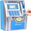 BKstar Blue ATM Piggy Bank for Real Money for Kids/Boys with Power-Off Memory, Debit Card, Onekey Shutdown, Coin Recognition, Target Setting, Bill Feeder, Balance Calculator, Savings Machine Box view 1
