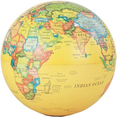Globe Elegant Vintage World Globe Auto Rotating Lighted Globe with Clear Base 5.9 Inch Diameter Globe Kids Office Decor Globe Globe for Decor