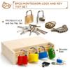 Woodtoe 8 PCS Montessori Lock and Key Toy, Montessori Toys for Toddlers 3 4 5 Year Old, Kids Tool Set, Montessori Materials Preschool Learning Sensory Toy, Fine Motor Skill, Christmas Toys for Kid 3-6 view 2