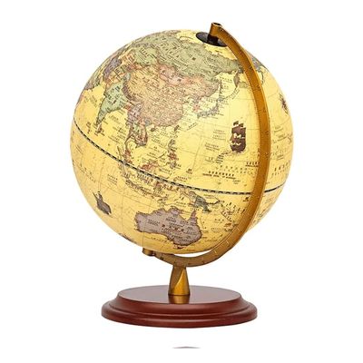 OLOTU Globe World Globe Wooden Base Illuminated Globe 12.5 Inch Retro Tabletop Rotating Earth Geography Globe Kids Decorative Globe Globe for Decor