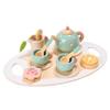 15pcs Wooden Tea Set for Little Girls, MONT PLEASANT Wooden Toys, Toddler Tea Set Play Kitchen Accessories Play Food playset for Kids Tea Party view 1