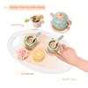 15pcs Wooden Tea Set for Little Girls, MONT PLEASANT Wooden Toys, Toddler Tea Set Play Kitchen Accessories Play Food playset for Kids Tea Party view 2