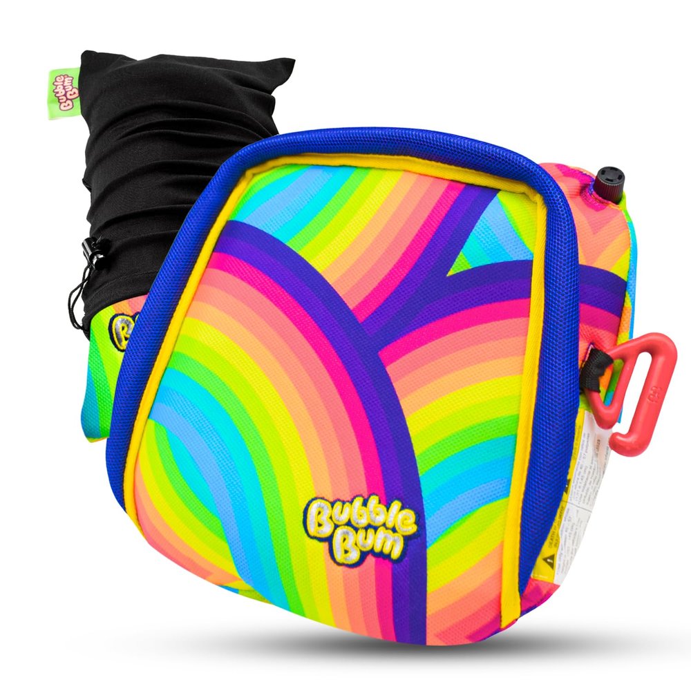 bubblebum Booster Car Seat, Inflatable Boosters Seat for Kids, Travel Booster Carseat, Narrow Backless Booster Car Seat for Travel, Inflatable Seats for Cars 40-100 lbs, for 4 Year Old + - Rbow