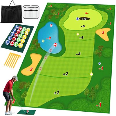 TOY Life Chipping Golf Practice Mats Golf Training Mat Indoor Outdoor Games for Adults Family Kids Outdoor Play Equipment Stick Chip Backyard Game (Copyrighted)(No Club Included)