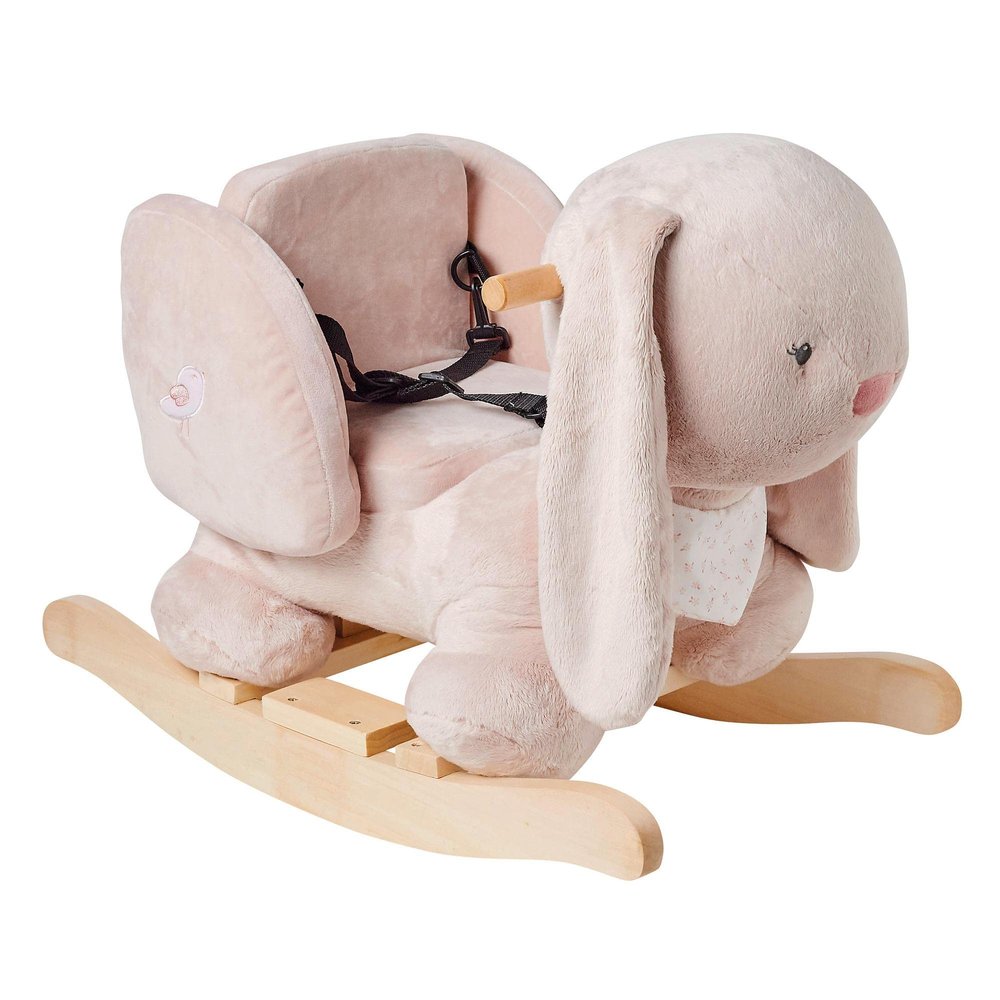 Nattou Rocking Horse Animal for Children, Rabbit Pomme, 10-36 Months, 60 x 30 x 45 cm, Pink, 485203