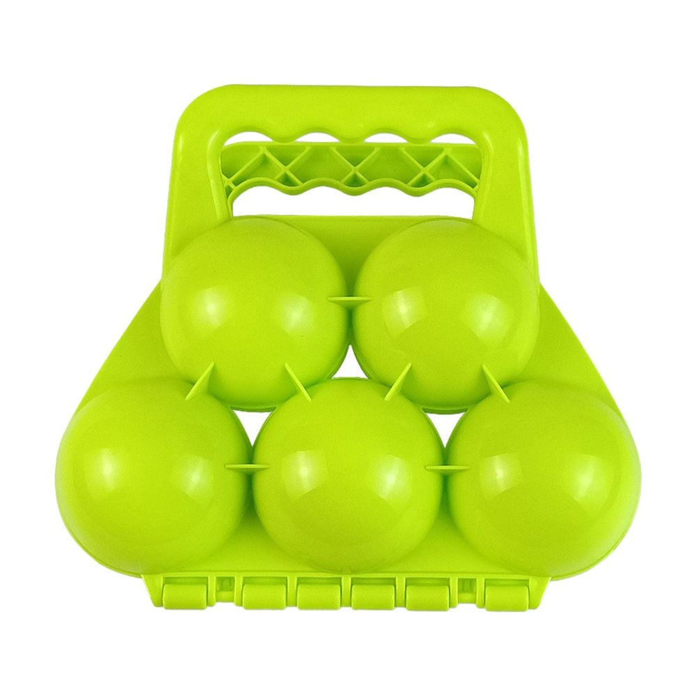 Almencla Multifunctional Snowball Clip 5 Balls Accessories Snowball Fight Sports Toys Snow Model Maker Clamps Play for Beach Outdoor Sports Backyard, Green