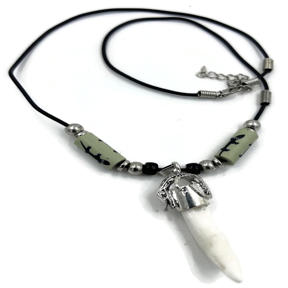 Alligator Tooth Necklace GT64 Gator New Orleans Louisiana Cajun Creole Voodoo Bayou Genuine