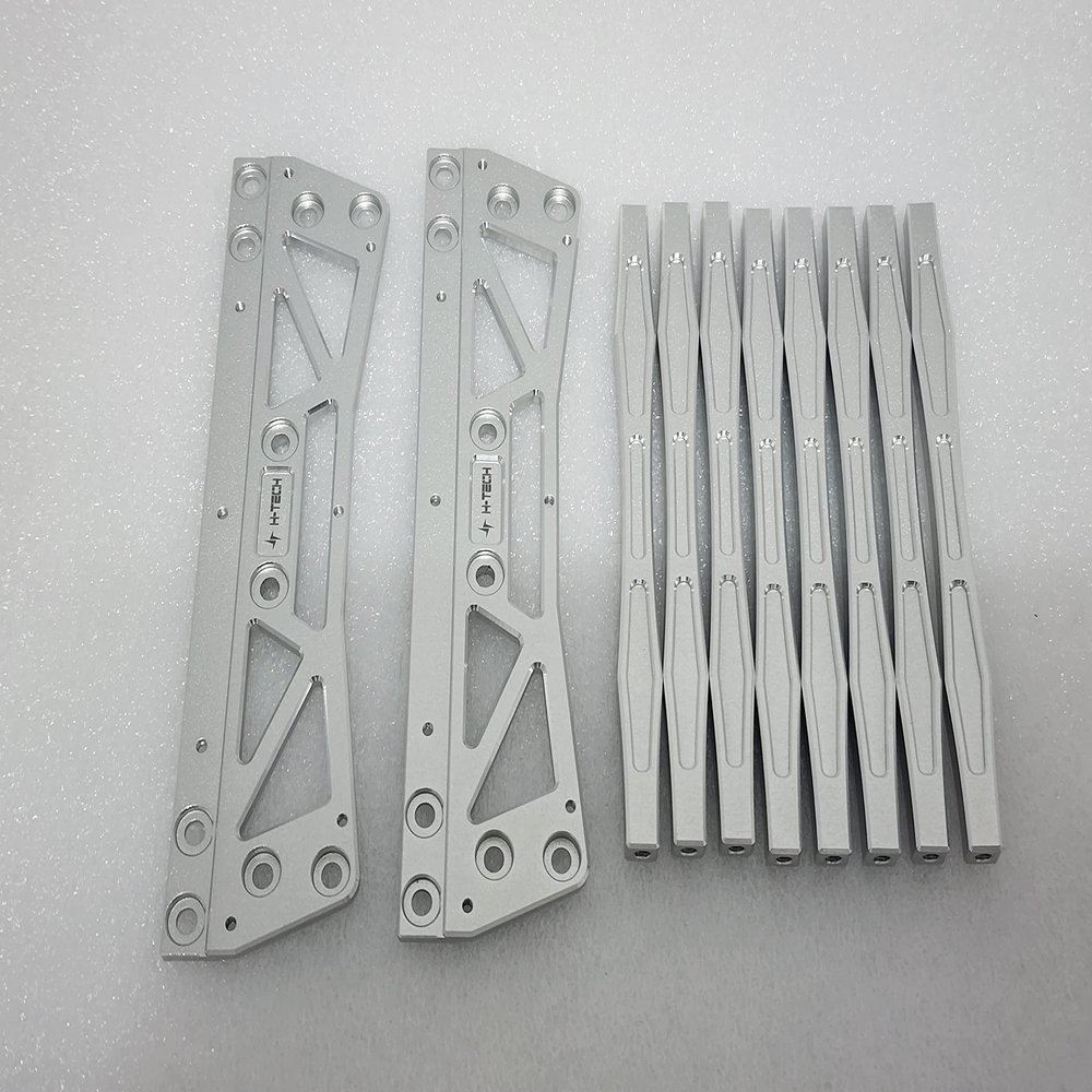 H-TECH RC 1/10 CNC Aluminum Lift Kit & Link For CEN Racing Ford F250 Truck (Silver) (Lift Kit & Links Set)