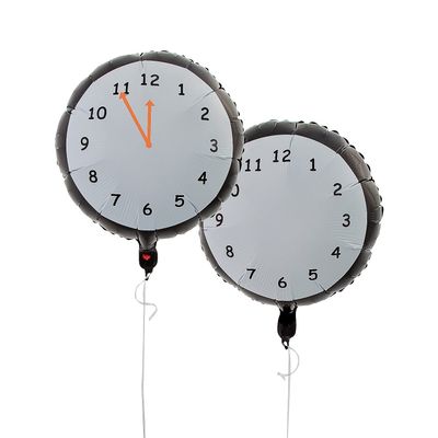 New Years Eve Countdown Clock Mylar Balloons, 6 Pieces
