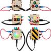 Crown Display Montessori Busy Board Fidget Cube for Toddlers {Improved 2023 Version} Wooden Sensory Activity Cube Toys LED Light Up Buttons Pluggable Wires Baby Gifts Educational Learning Toy view 3