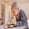 Crown Display Montessori Busy Board Fidget Cube for Toddlers {Improved 2023 Version} Wooden Sensory Activity Cube Toys LED Light Up Buttons Pluggable Wires Baby Gifts Educational Learning Toy view 4