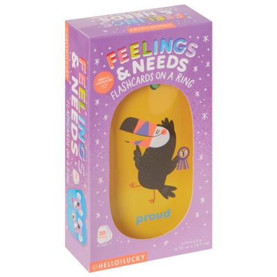Hello!Lucky for C.R. Gibson: Feelings and Needs Flashcards on a Ring  20 Educational Cards for Social Emotional Learning  for Toddlers Ages 1+