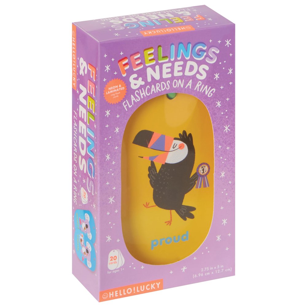 Hello!Lucky for C.R. Gibson: Feelings and Needs Flashcards on a Ring 20 Educational Cards for Social Emotional Learning for Toddlers Ages 1+