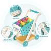 Jovow 102pcs Kids Shopping Cart Trolley Play Set with Pretend Food and Accessories,Perfect for Ages 3+ Pretend Play and Role-Playing Games view 3