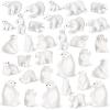 Sosation 32 Pieces Mini Polar Bear Figurines Christmas Decoration Animal Toys Set Winter Realistic Polar Bear Figurines Kit Miniature Stuffed Cake Toppers for Christmas Birthday Home Decor view 1