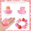 24 Pcs Valentine Ducks Rubber Ducks in Bulk 2 Inch Mini Love Heart Assorted Pink Red White Squeaky Bath Toys for Valentine's Day Gifts Party Favors Classroom Goodie Bag Fillers view 2