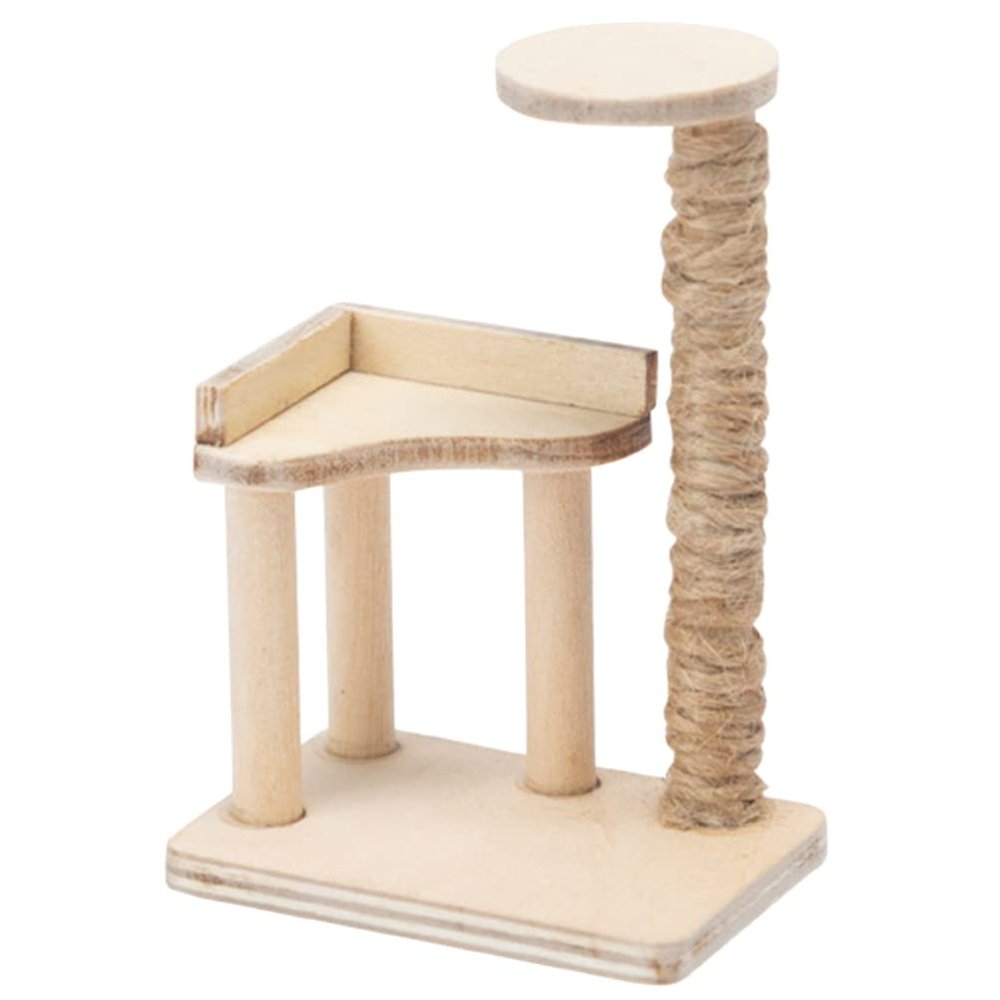 Miniature Cat Climbing Frame Miniature Cat Animals Toys for Kids 3-5 Cat Tower Home Furniture Miniature Furniture Miniature Cat Climbing Tower Wooden Cat Doll House Birch