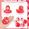 24 Pcs Valentine Rubber Ducks Bulk 2 Inch Mini Love Heart Ducks Pink Red White Squeaky Bath Toys for Valentine's Day Trinkets Classroom Party Favors Goodie Bag Fillers view 2