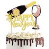 1 PCS 2026 Happy New Year Cake Topper Assembled Glitter Fireworks Cheers to 2026 New Year's Eve Cake Pick Hello 2026 Cake Decorations for Welcome 2026 Happy New Year Theme Holiday Party Supplies view 1