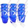 Didaey 12 Pack 4 Inch Beach Buckets and Shovels for Kids Sand Pails Plastic Sand Buckets Bulk Small Toy Pails at The Beach, Use for Toddlers Little Guys(Blue) view 1