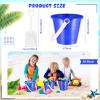 Didaey 12 Pack 4 Inch Beach Buckets and Shovels for Kids Sand Pails Plastic Sand Buckets Bulk Small Toy Pails at The Beach, Use for Toddlers Little Guys(Blue) view 2