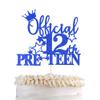1 Pack Official Pre-teen 12 Cake Topper Glitter Happy 12th Birthday Cake Pick Cheers to 12 Years Old Cake Decorations for Teen 12th Birthday Party Supplies Blue view 1