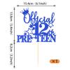 1 Pack Official Pre-teen 12 Cake Topper Glitter Happy 12th Birthday Cake Pick Cheers to 12 Years Old Cake Decorations for Teen 12th Birthday Party Supplies Blue view 2