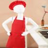 Duoremi Kids Children Kitchen Chef Costume 2Pcs Sets Chef Apron with Hat Baking Painting Cosplay Outfit Red Medium view 4