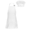Duoremi Kids Children Kitchen Chef Costume 2Pcs Sets Chef Apron with Hat Baking Painting Cosplay Outfit White Small view 1