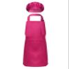 Duoremi Kids Children Kitchen Chef Costume 2Pcs Sets Chef Apron with Hat Baking Painting Cosplay Outfit Rose Red Small view 1