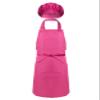 Duoremi Kids Children Kitchen Chef Costume 2Pcs Sets Chef Apron with Hat Baking Painting Cosplay Outfit Rose Red Small view 2