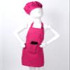 Duoremi Kids Children Kitchen Chef Costume 2Pcs Sets Chef Apron with Hat Baking Painting Cosplay Outfit Rose Red Small view 3