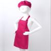 Duoremi Kids Children Kitchen Chef Costume 2Pcs Sets Chef Apron with Hat Baking Painting Cosplay Outfit Rose Red Small view 4