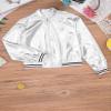 Huimingda Girls Metallic Jazz Hip Hop Street Dance Costume Pullover Jacket Coat Top with Pants Stage Performance Silver 6 Years view 3