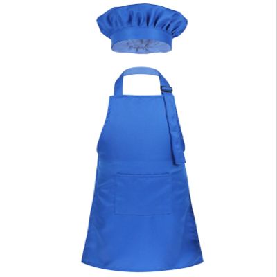 Duoremi Kids Children Kitchen Chef Costume 2Pcs Sets Chef Apron with Hat Baking Painting Cosplay Outfit Blue Small