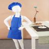 Duoremi Kids Children Kitchen Chef Costume 2Pcs Sets Chef Apron with Hat Baking Painting Cosplay Outfit Blue Small view 4