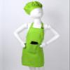 Duoremi Kids Children Kitchen Chef Costume 2Pcs Sets Chef Apron with Hat Baking Painting Cosplay Outfit Green Small view 3