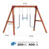 Dolphin Playground DIY Swing Sets for Backyard, Wooden Swing Set Outdoor for Kids with Trapeze Swing Bar and 2 Belt Swings, Heavy Duty Playground Accessories, Suitable for Any Swing Replacements view 2