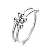 Adjustable Rings Antistress Anxiety Ring Gold Anxiety Ring Toy Metal Single Coil Rotate Jewlery Women Men Fidget Spinner Toys Gifts(Silver) view 1