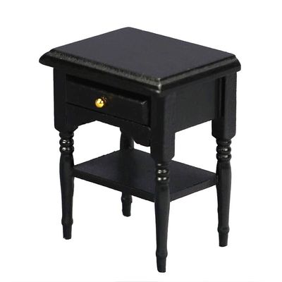 EatingBiting 1:12 French Style Dollhouse Miniature Furniture Wooden Closet Wardrobe Cabinet Bedside Table Nightstand Doll House End Table