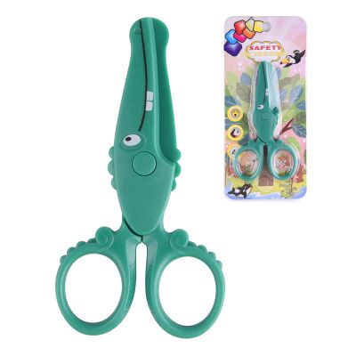 ASTARON Toddler Safety Scissors, Cute Crocodile Kids Preschool Training Scissors, Art Craft Plastic Scissors for Preschool Supplies and Scrapbooking Supplies, 3 Styles Options (Crocodile)
