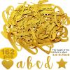 TaoBary 167 Pcs DIY Banner Kit Happy Birthday Glitter Banner Customizable Glitter Make Your Own Kit 162 Letters Symbols and Numbers 3 Rope for Birthday Halloween Wedding Christmas(Gold) view 4