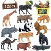 Safari Animal Toys Figures, 12 PCS Realistic Jumbo Wild Jungle Animals Figurines, Large African Zoo Animal Playset with Lion,Elephant,Giraffe, Plastic Animal Learning Toys for Kids Toddlers Boys view 1