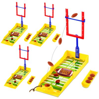 4 Sets Mini Football Game Desktop Football Games Field Goal Soccer Toys with Foam Soccer Goal Post, Bases, Catapults, Flick Finger Board Desk for Sports Party, Office, Gifts